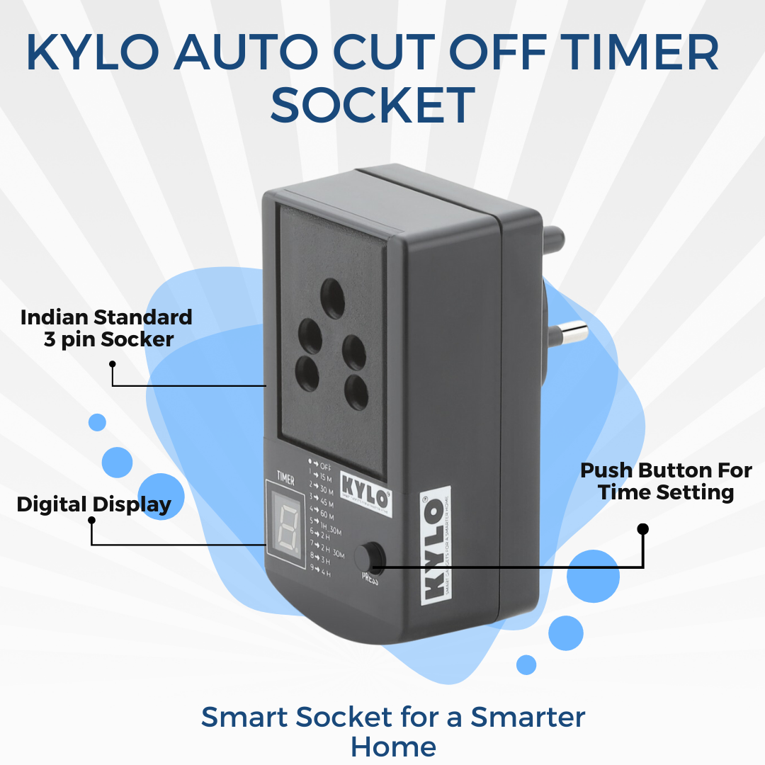 Automatic Cut Off Timer Socket Plug