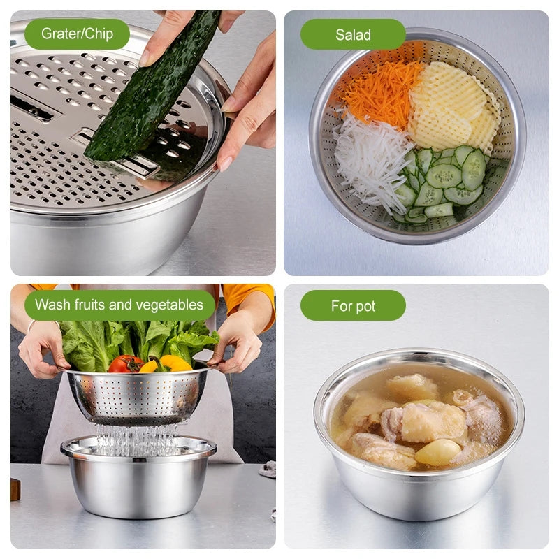 3-in-1 Stainless Steel Master Bowl